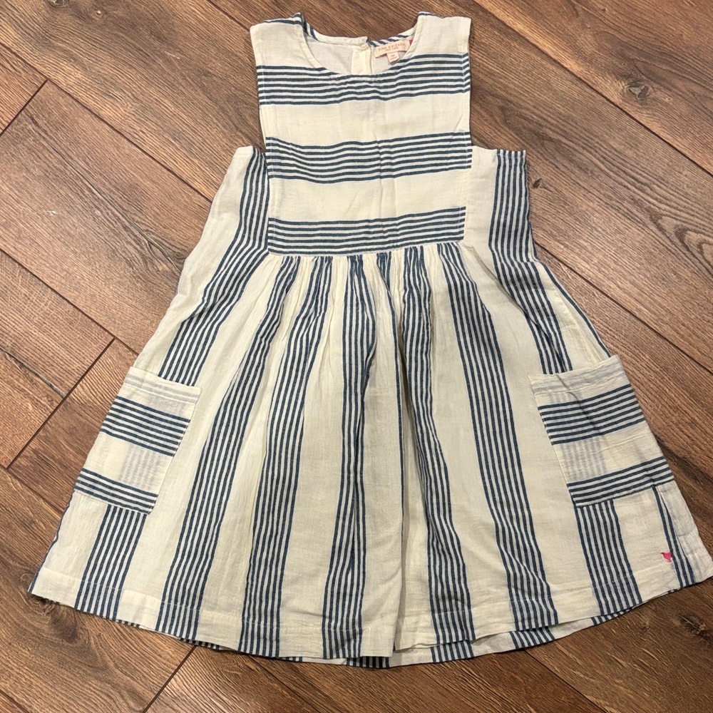 Pink Chicken Navy Striped Kids Dress